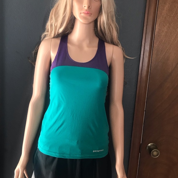 Patagonia Racerback Tank Green & Purple Size XXS Good Condition - Picture 6 of 16